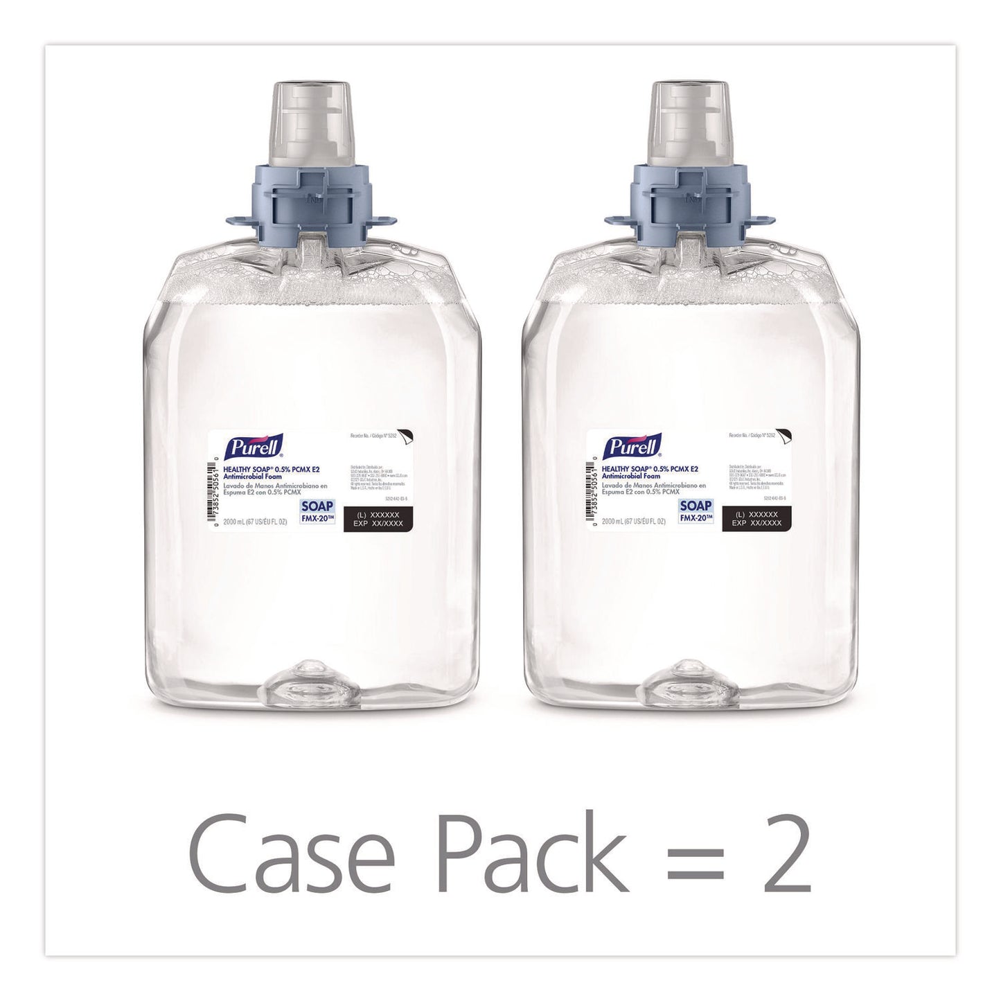 PURELL® HEALTHY SOAP 0.5% PCMX E2 Antimicrobial Foam, Fragrance-Free, 2,000 mL, 2/Carton (GOJ528202CT)