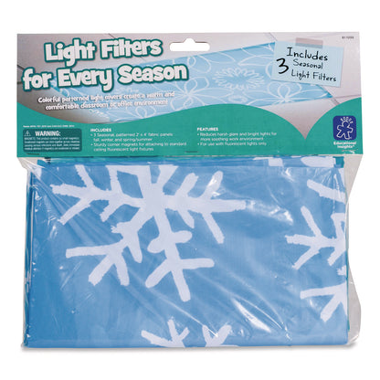 Educational Insights® Fluorescent Light Filter Covers, Rectangular, Seasonal Designs, Blue, 3 Covers (EII1233)