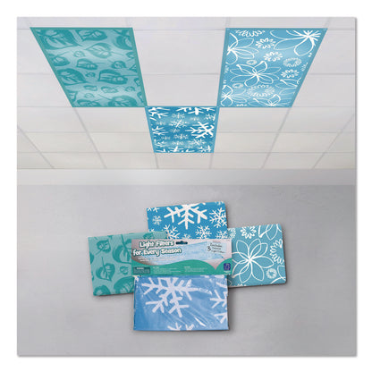 Educational Insights® Fluorescent Light Filter Covers, Rectangular, Seasonal Designs, Blue, 3 Covers (EII1233)
