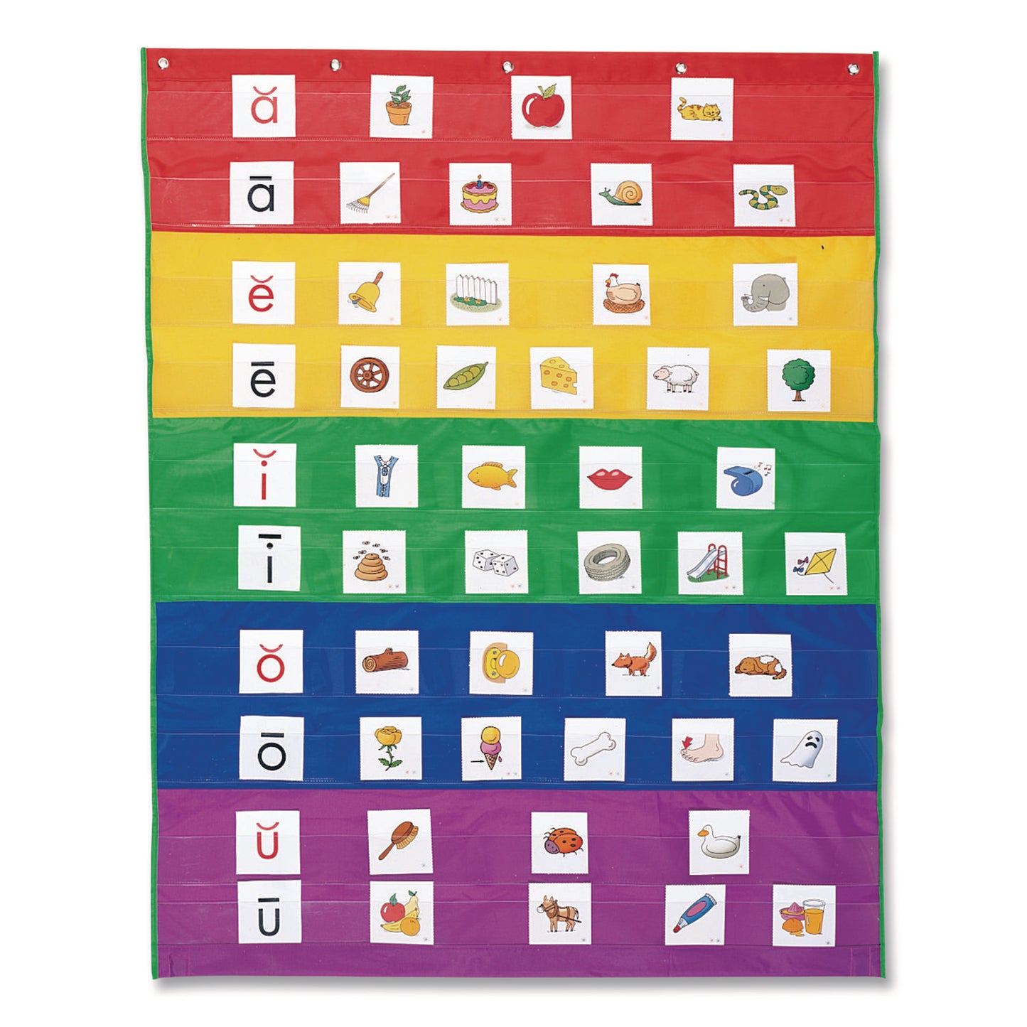 Learning Resources® Rainbow Pocket Chart, 10 Pockets, 33.5" w x 42" h, Assorted Colors (LRNLER2197)
