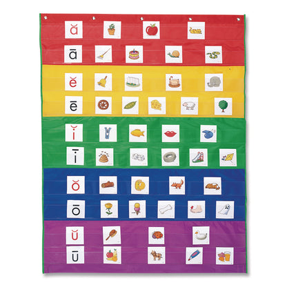Learning Resources® Rainbow Pocket Chart, 10 Pockets, 33.5" w x 42" h, Assorted Colors (LRNLER2197)