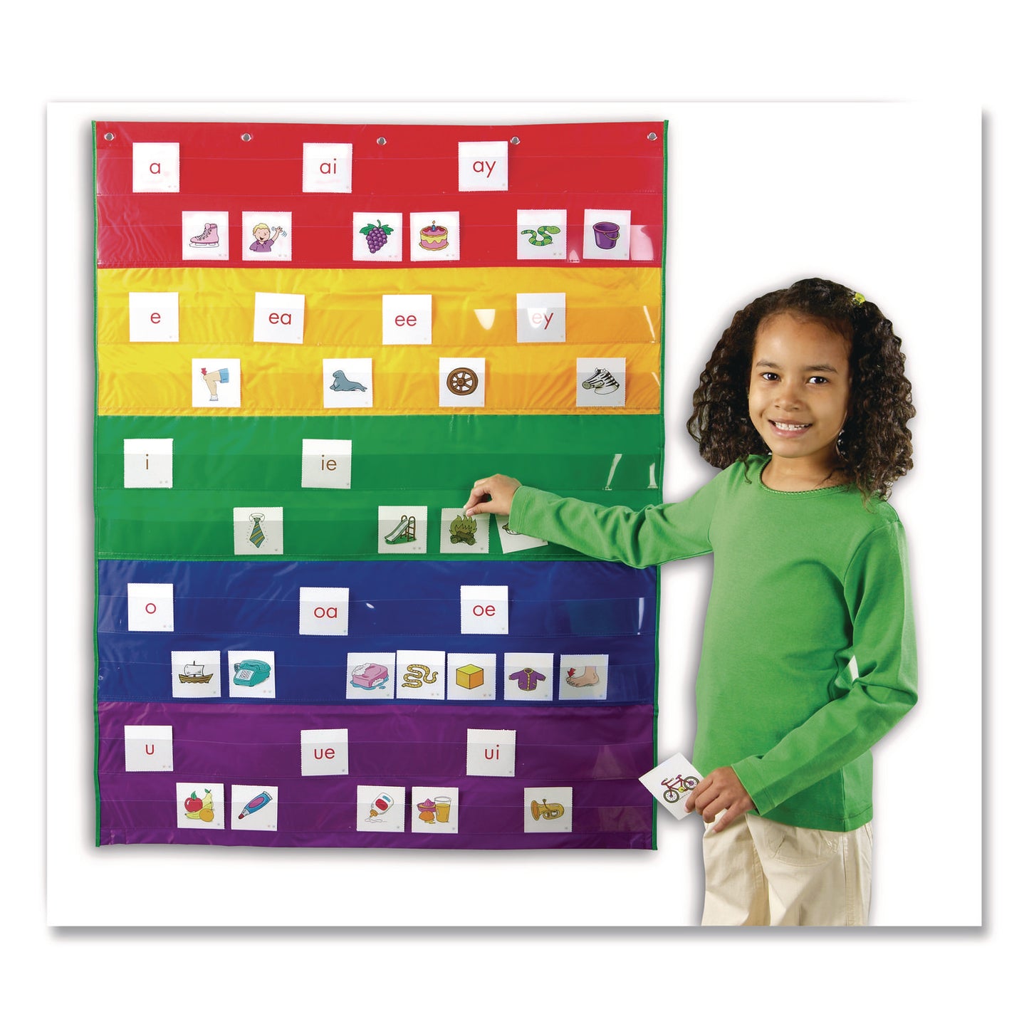 Learning Resources® Rainbow Pocket Chart, 10 Pockets, 33.5" w x 42" h, Assorted Colors (LRNLER2197)