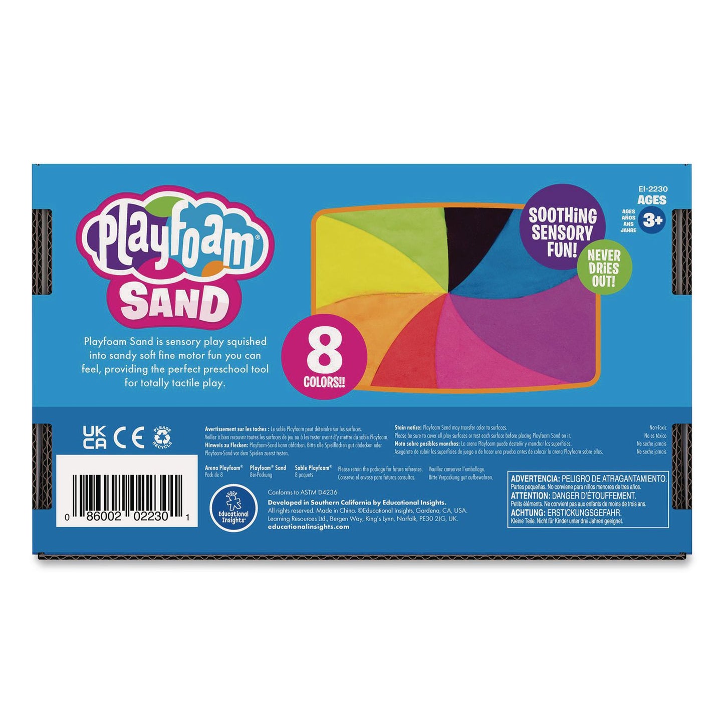Educational Insights® Playfoam Sand, Ages 3 to 12, Eight Assorted Color 6 oz Packs (EII2230)
