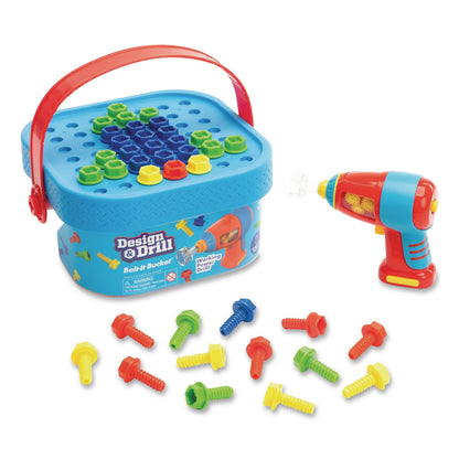 Educational Insights® Design and Drill Bolt-It Bucket, Ages 3 to 7, 53 Pieces (EII4145)