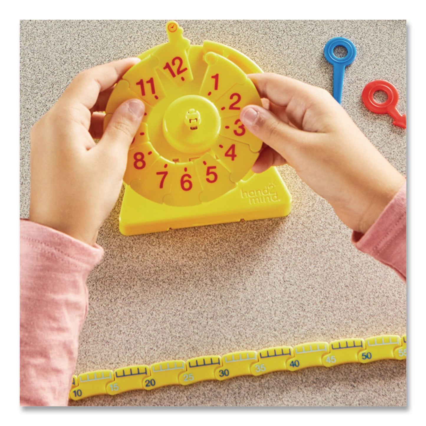 hand2mind® NumberLine Clock Set, Grades K to 4, 6 Pieces (HDM92287)