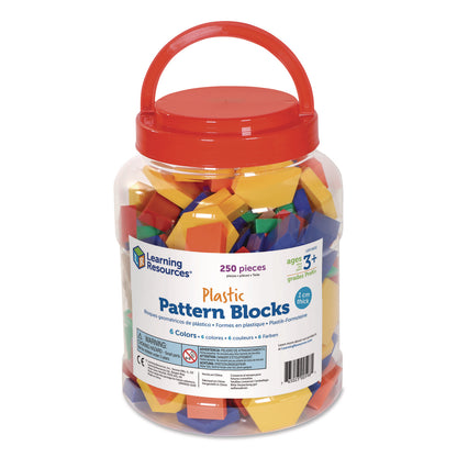 Learning Resources® Plastic Pattern Blocks, Grades Pre-K to 2, 250 Pieces (LRNLER0632)