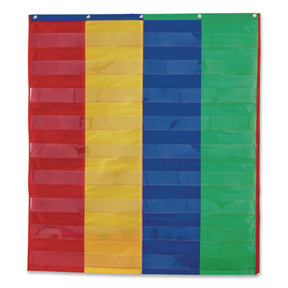 Learning Resources® Two- and Four-Column Double-Sided Pocket Chart, 9 Pockets/Chart, 30 x 38, Blue/Green/Red/Yellow (LRNLER2382)