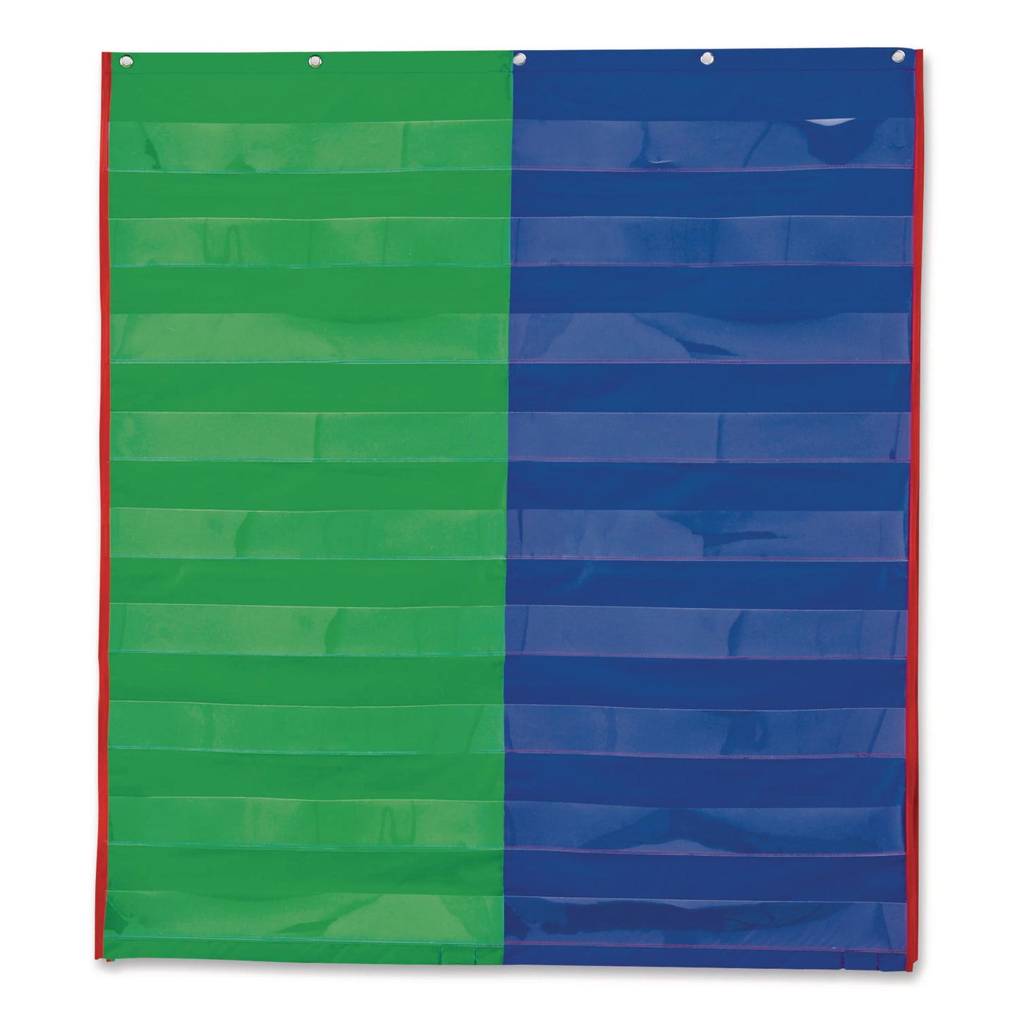 Learning Resources® Two- and Four-Column Double-Sided Pocket Chart, 9 Pockets/Chart, 30 x 38, Blue/Green/Red/Yellow (LRNLER2382)