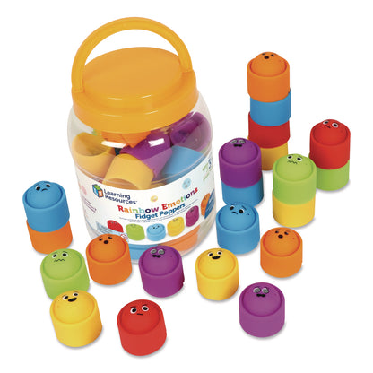 Learning Resources® Rainbow Emotion Fidget Popper Classroom Set, Ages 3 and Up, Assorted Colors, 24 Pieces (LRNLER5572)