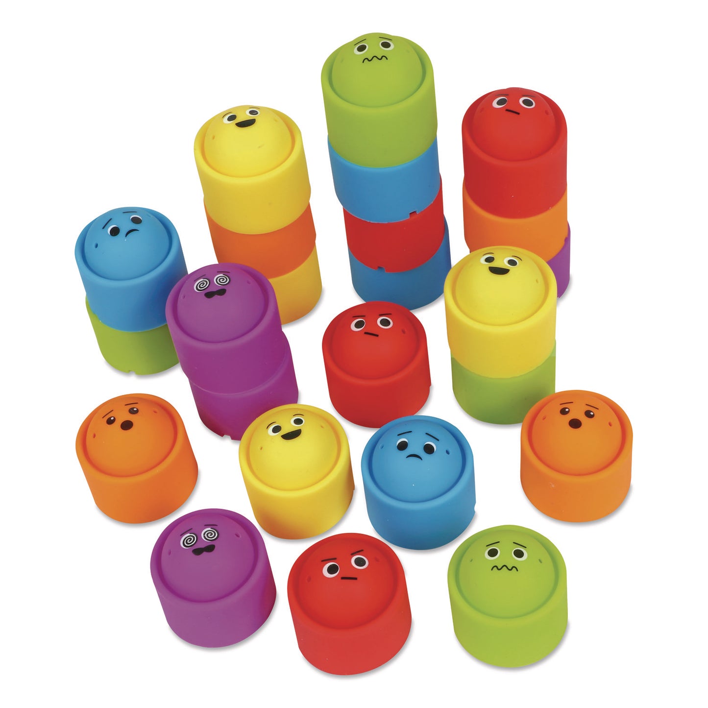 Learning Resources® Rainbow Emotion Fidget Popper Classroom Set, Ages 3 and Up, Assorted Colors, 24 Pieces (LRNLER5572)