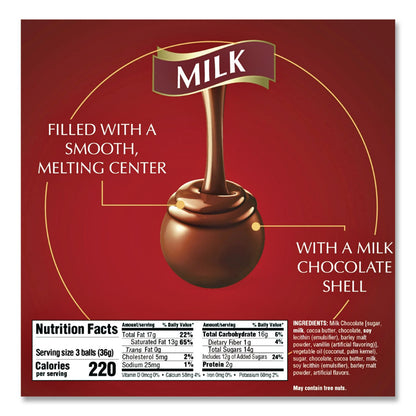 Lindt Lindor Milk Chocolate Truffles, 25.4 oz Box, 60/Box (LSPLAS3512)