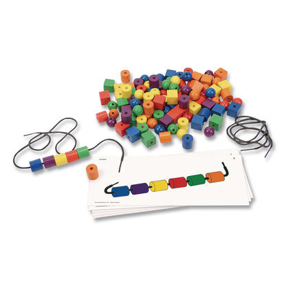 Learning Resources® Beads and Pattern Card Set, Grades Pre-K to 2, 130 Pieces (LRNLER0139)