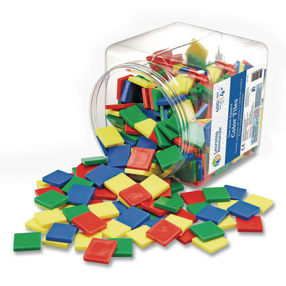 Learning Resources® Square Color Tiles, Pre-K to K, 400 Pieces (LRNLER0203)
