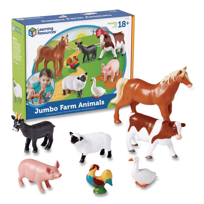 Learning Resources® Jumbo Farm Animals, Grades Pre-K to 3, 7 Pieces (LRNLER0694)