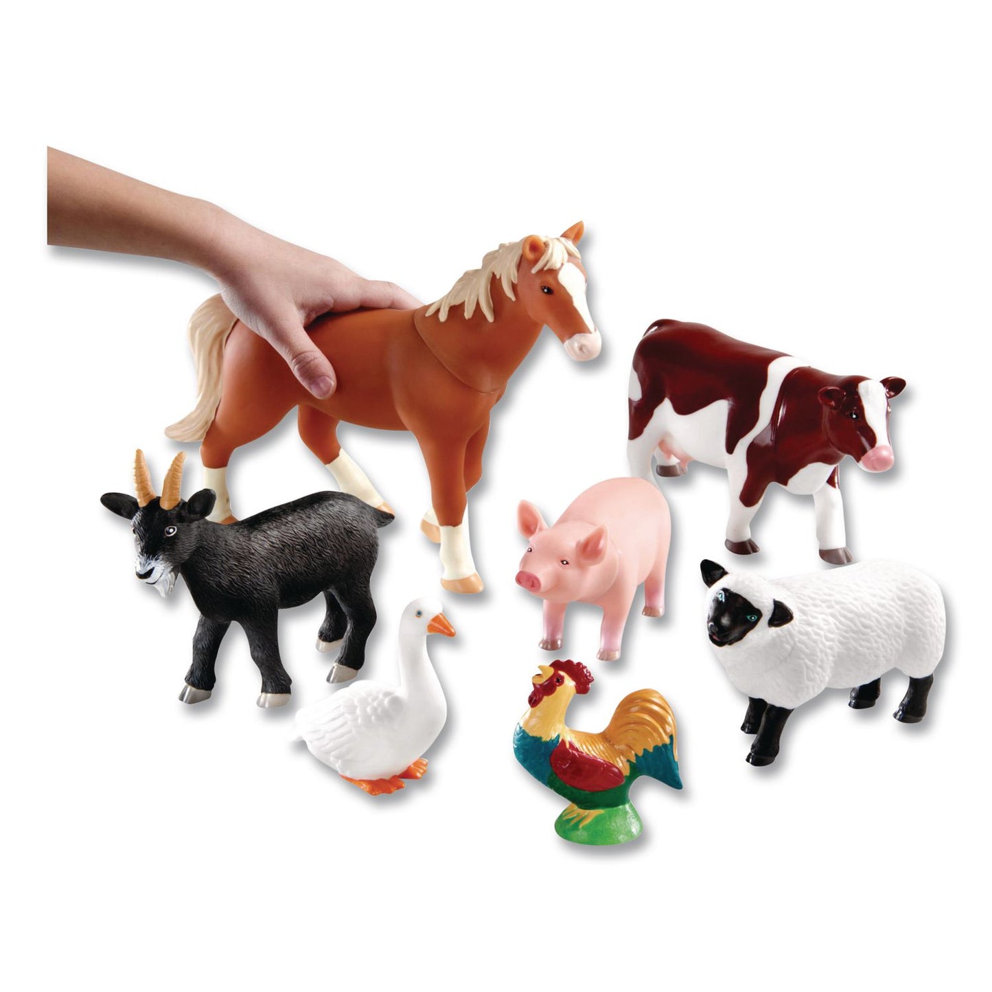 Learning Resources® Jumbo Farm Animals, Grades Pre-K to 3, 7 Pieces (LRNLER0694)