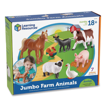Learning Resources® Jumbo Farm Animals, Grades Pre-K to 3, 7 Pieces (LRNLER0694)