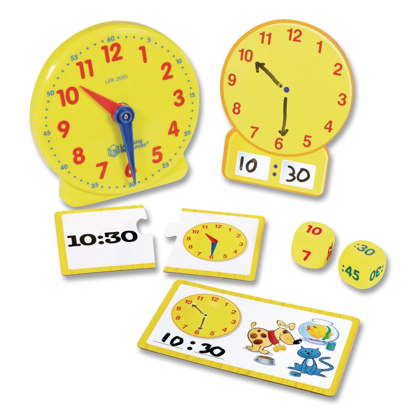 Learning Resources® Time Activity Set, 1 to 12 Players, Grades K to 1, 41 Pieces (LRNLER3220)