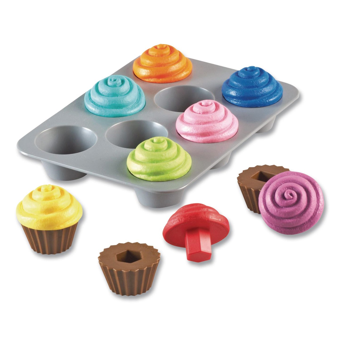 Learning Resources® Smart Snacks Shape Sorting Cupcakes, Pre-K, 17 Pieces (LRNLER7347)