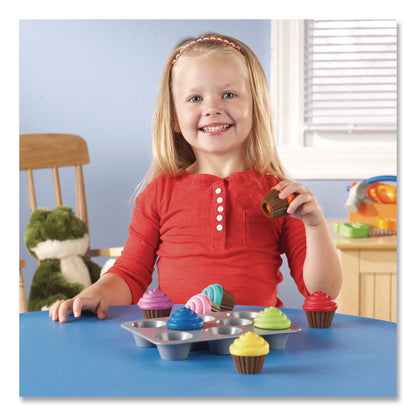 Learning Resources® Smart Snacks Shape Sorting Cupcakes, Pre-K, 17 Pieces (LRNLER7347)