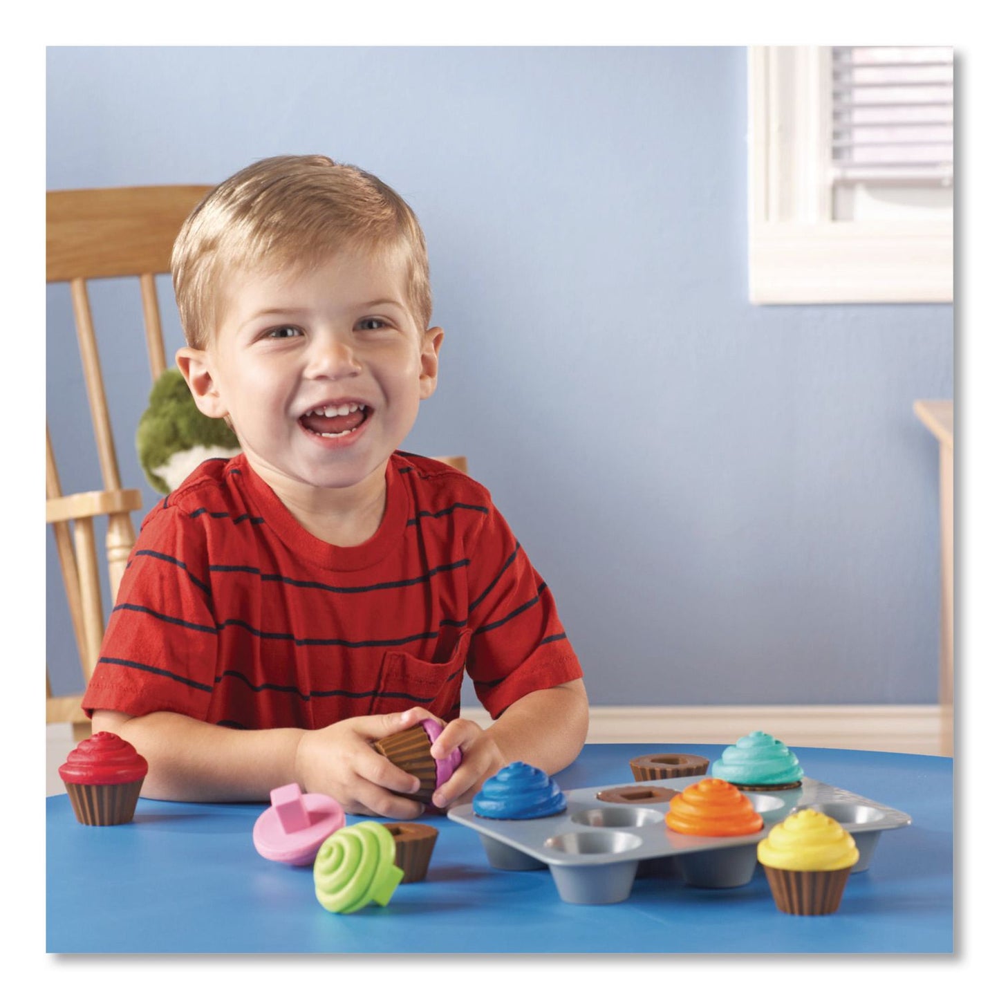 Learning Resources® Smart Snacks Shape Sorting Cupcakes, Pre-K, 17 Pieces (LRNLER7347)