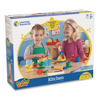 Learning Resources® Pretend and Play Kitchen Set, Ages 3 and Up, 73 Pieces (LRNLER9157)