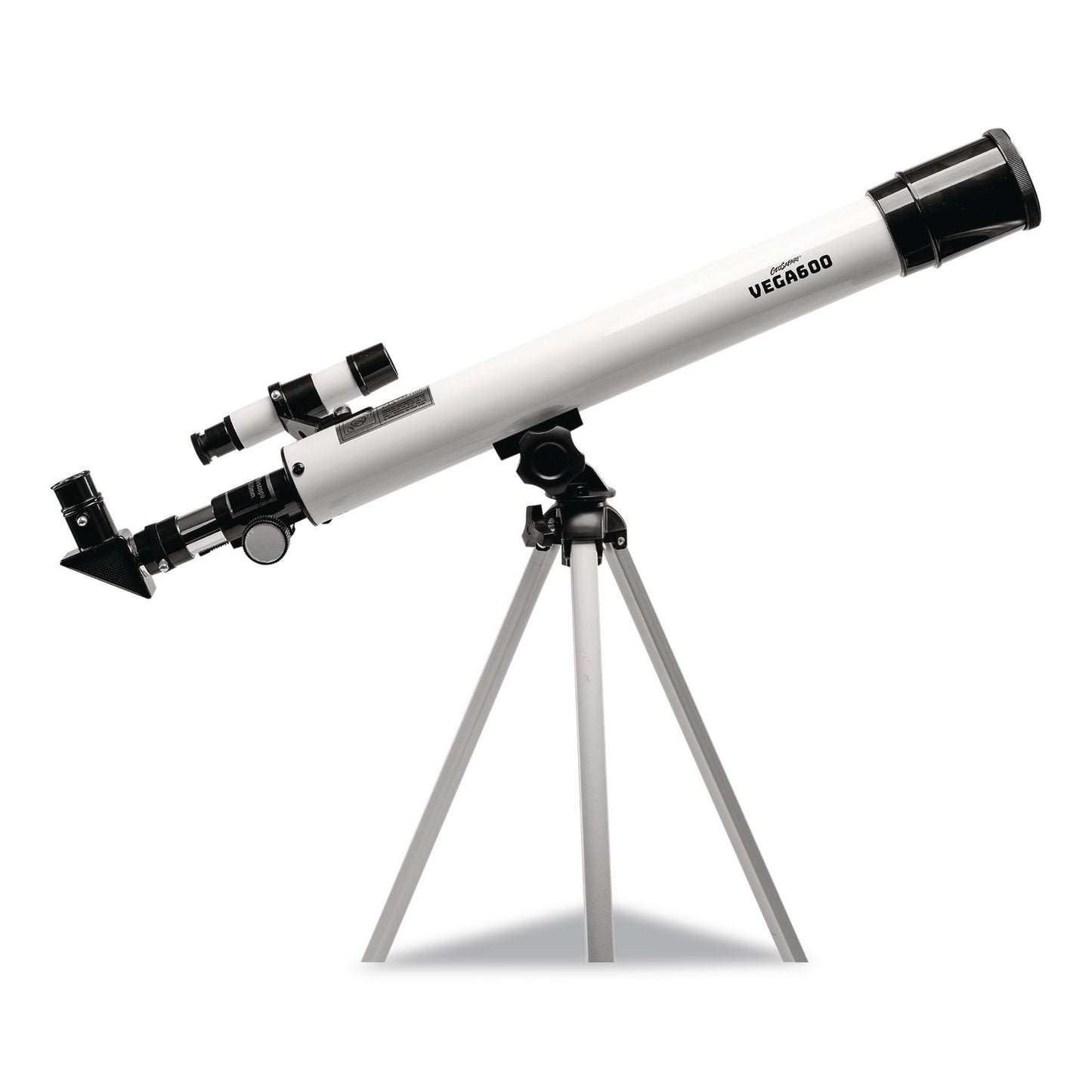 Educational Insights® GeoSafari Vega 600 Telescope, 2 Elements, 30x to 150x Magnification, 50 mm Aperture, 600 mm Focal Length, Silver (EII5248)