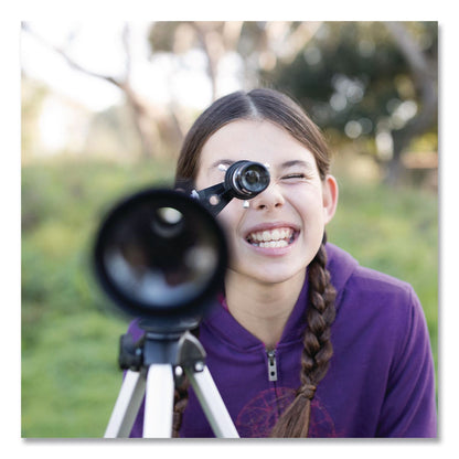 Educational Insights® GeoSafari Vega 600 Telescope, 2 Elements, 30x to 150x Magnification, 50 mm Aperture, 600 mm Focal Length, Silver (EII5248)