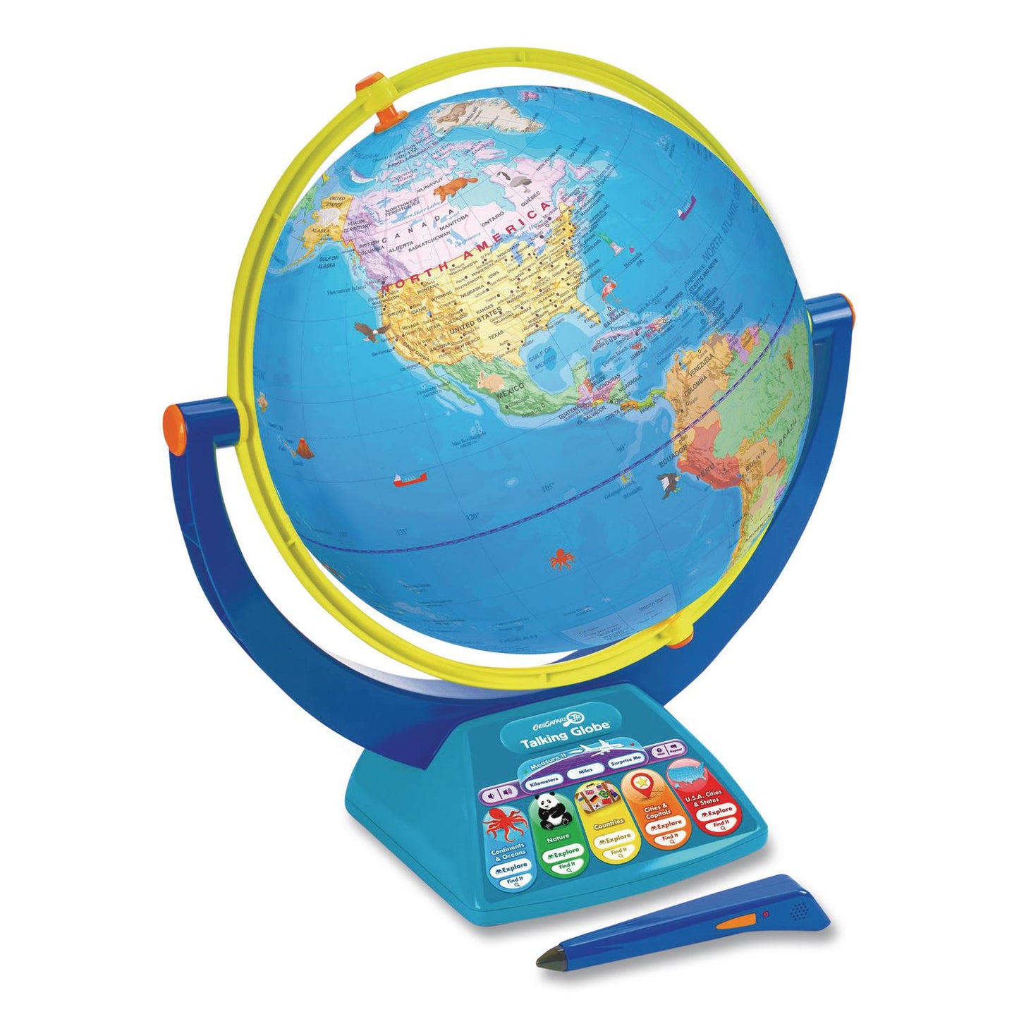 Educational Insights® Geosafari Jr. Talking Globe, 12" dia, Semi-Meridian Mount, Blue Base (EII8888)