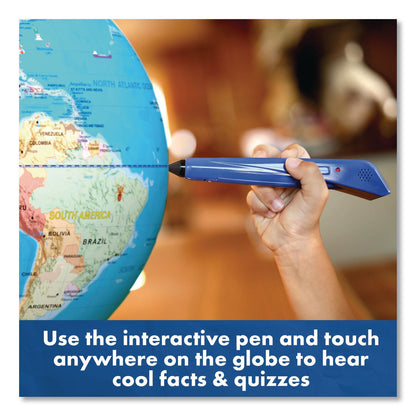 Educational Insights® Geosafari Jr. Talking Globe, 12" dia, Semi-Meridian Mount, Blue Base (EII8888)