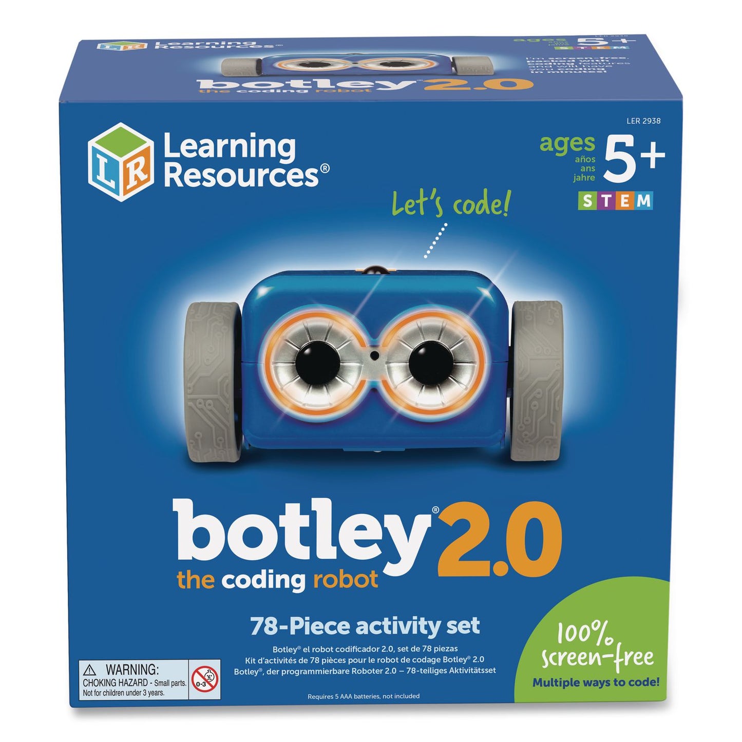 Learning Resources® Botley 2.0 the Coding Robot Activity Set, Grades K to 5, 78 Pieces (LRNLER2938)