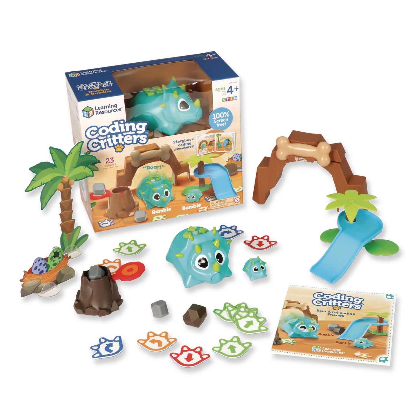 Learning Resources® Coding Critters: Rumble and Bumble, Grades Pre-K to 3, 23 Pieces (LRNLER3082)