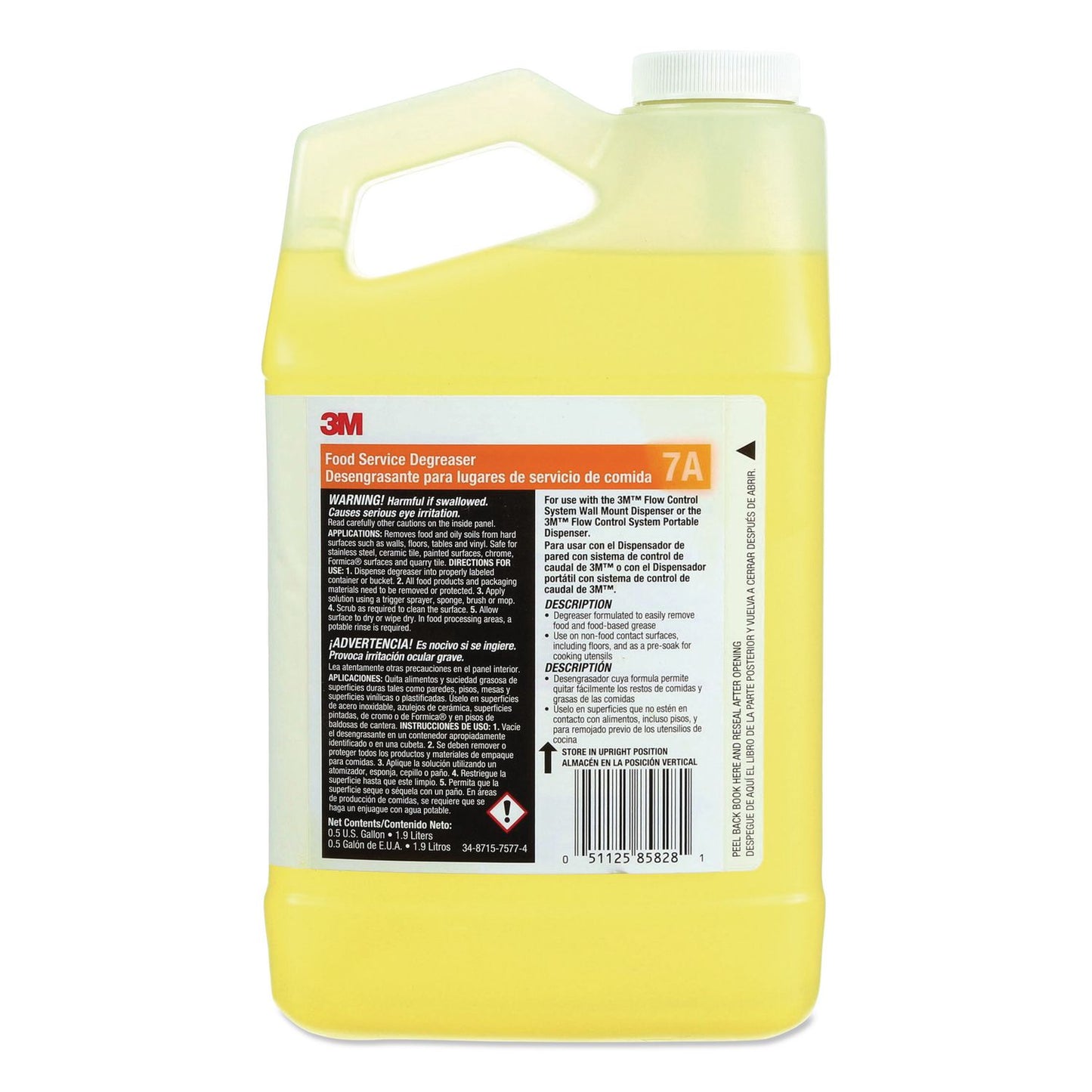 3M™ Food Service Degreaser Concentrate 7A, 0.5 gal Bottle, 4/Carton (MMM7A)