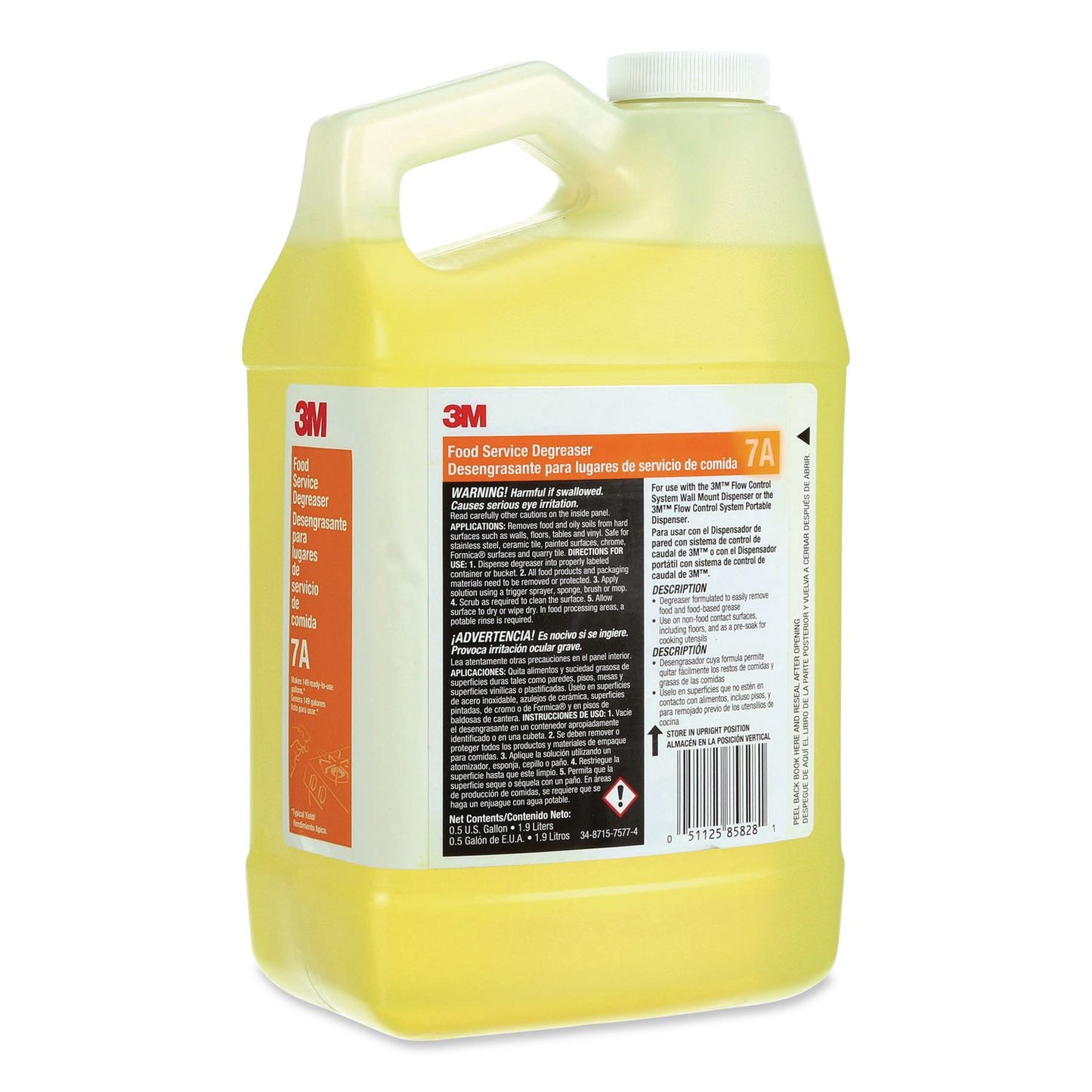 3M™ Food Service Degreaser Concentrate 7A, 0.5 gal Bottle, 4/Carton (MMM7A)