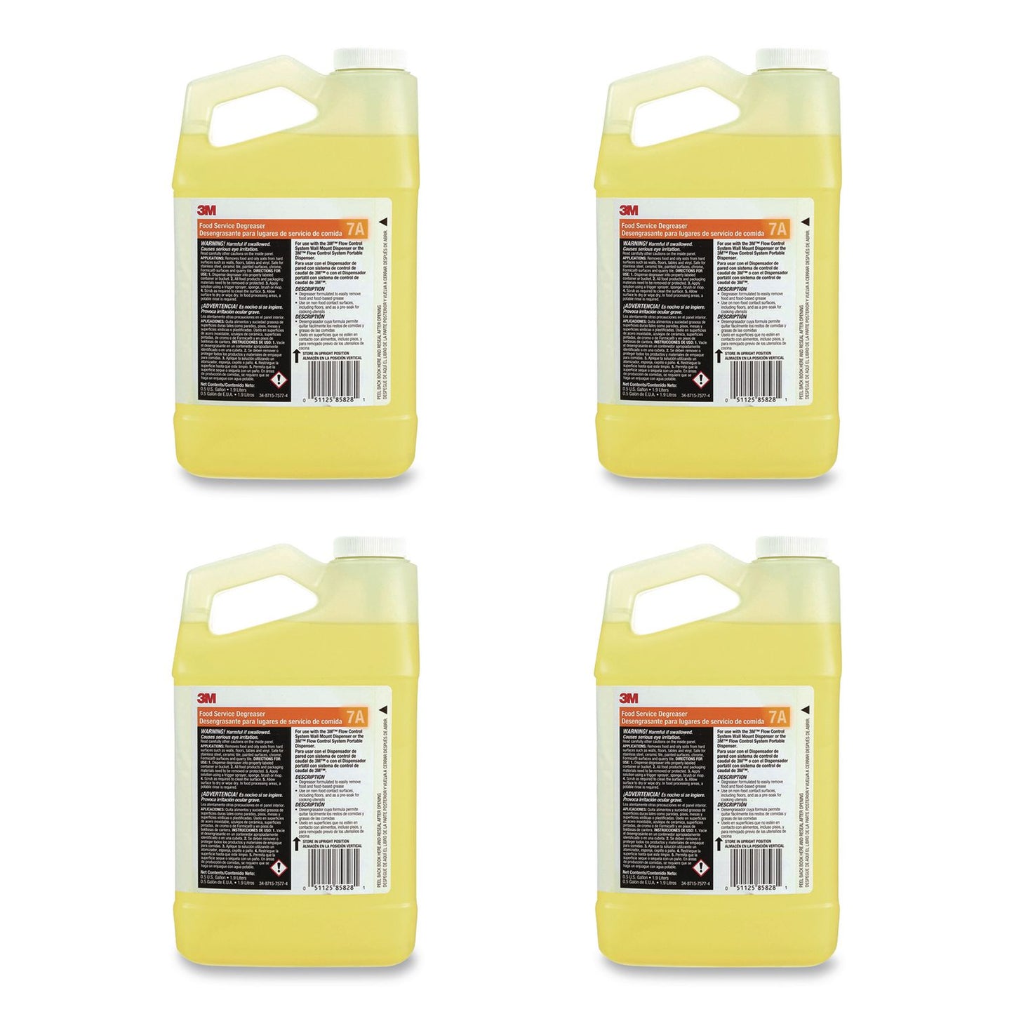 3M™ Food Service Degreaser Concentrate 7A, 0.5 gal Bottle, 4/Carton (MMM7A)