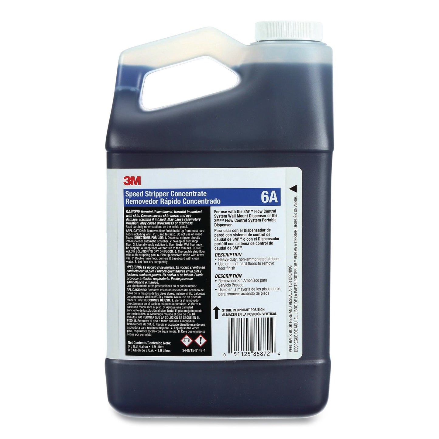 3M™ Speed Stripper Concentrate 6A, Mild Scent, 0.5 gal Bottle, 4/Carton (MMM6A)