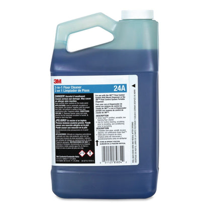 3M™ 3-in-1 Floor Cleaner Concentrate 24A, Fresh Scent, 0.5 gal Bottle, 4/Carton (MMM24A)
