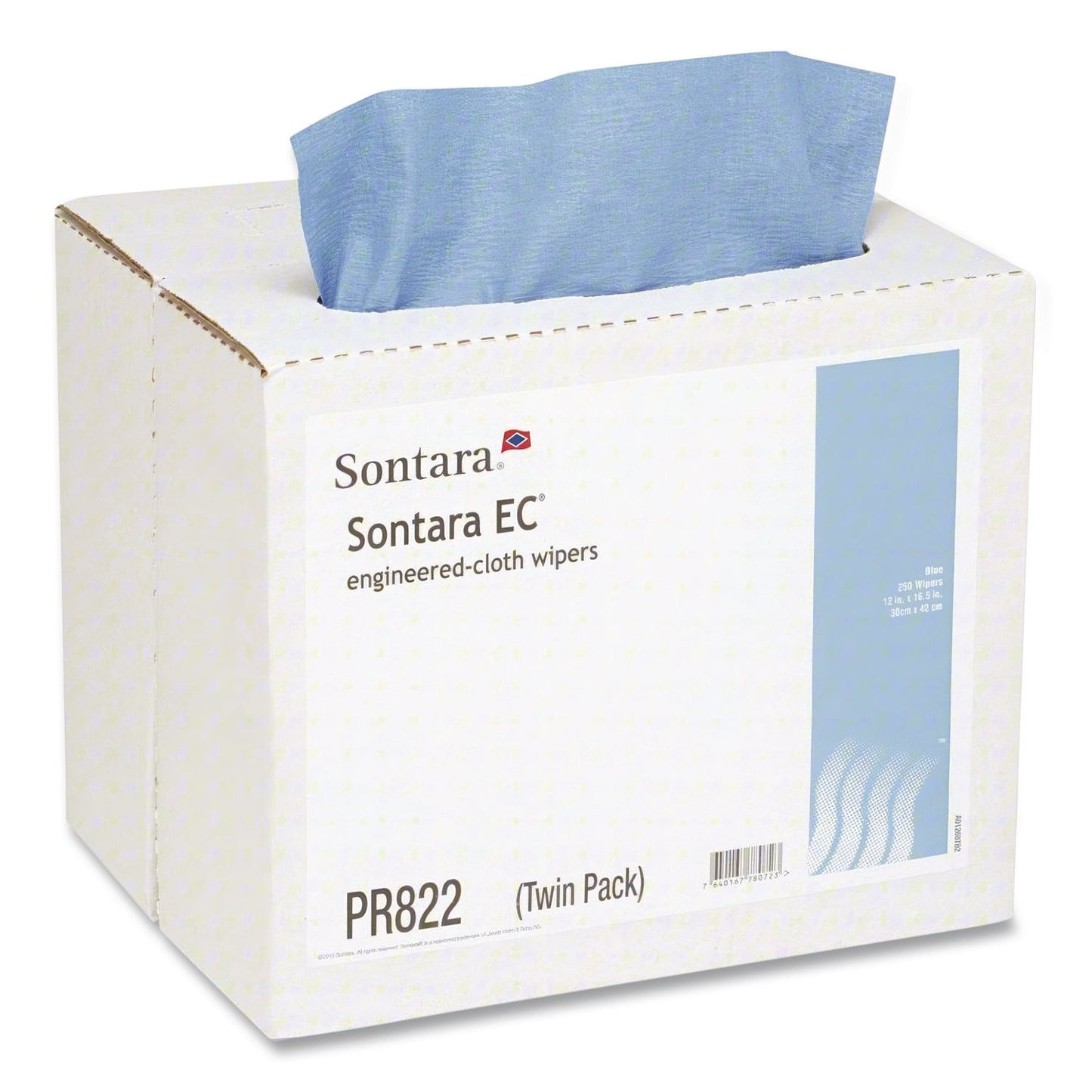 HOSPECO® Sontara EC Wipers, 16.5 x 12, Blue, Interfold Twin Dispenser, 250/Carton (HOSPR822)