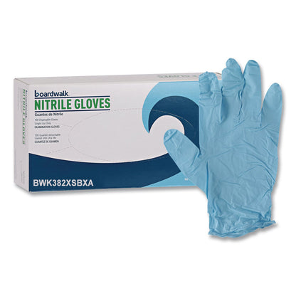 Boardwalk® Disposable Examination Nitrile Gloves, Powder-Free, X-Small, 5 mil Thick, 9.5" Long, Blue, 100/Box (BWK382XSBXA)