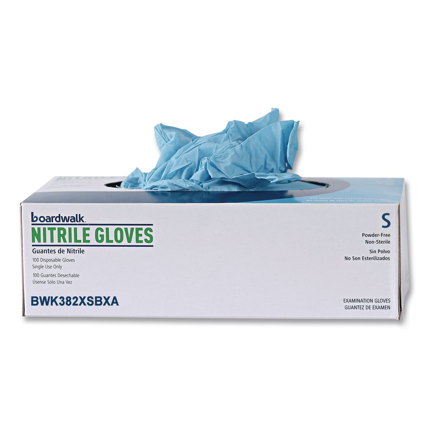 Boardwalk® Disposable Examination Nitrile Gloves, Powder-Free, X-Small, 5 mil Thick, 9.5" Long, Blue, 100/Box (BWK382XSBXA)