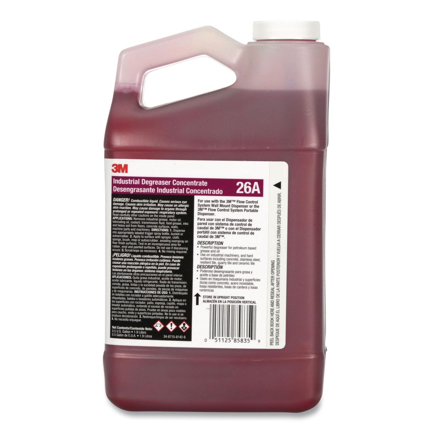 3M™ Industrial Degreaser Concentrate 26A, 0.5 gal Bottle, 4/Carton (MMM26A)