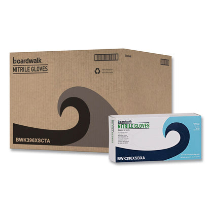 Boardwalk® 396 Series Disposable General-Purpose Nitrile Gloves, Powder-Free, X-Small, 4.4 mil Thick, 9.5" Long, Black, 100/Box,10 BX/CT (BWK396XSCTA)