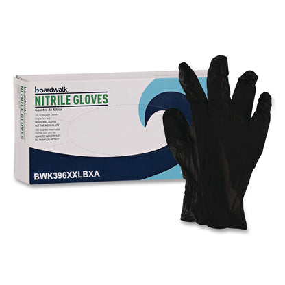 Boardwalk® 396 Series Disposable General-Purpose Nitrile Gloves, Powder-Free, XX-Large, 4.4 mil Thick, 9.5" Long, Black, 100/Box (BWK396XXLBXA)