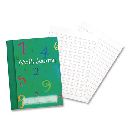 Learning Resources® Math Journal, Graph Ruled/College Ruled, Green Cover, (64) 9 x 7 Sheets, 10 Journals (LRNLER3468)