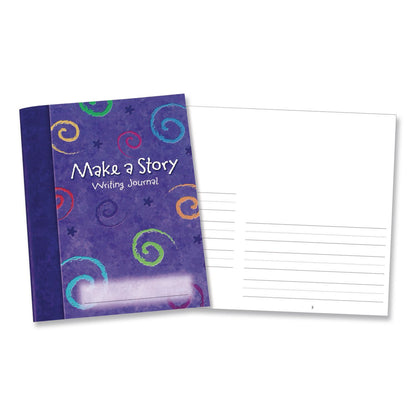 Learning Resources® Make-a-Story Journal, Manuscript Format, Blue Cover, (32) 9 x 7 Sheets, 10 Journals (LRNLER3469)