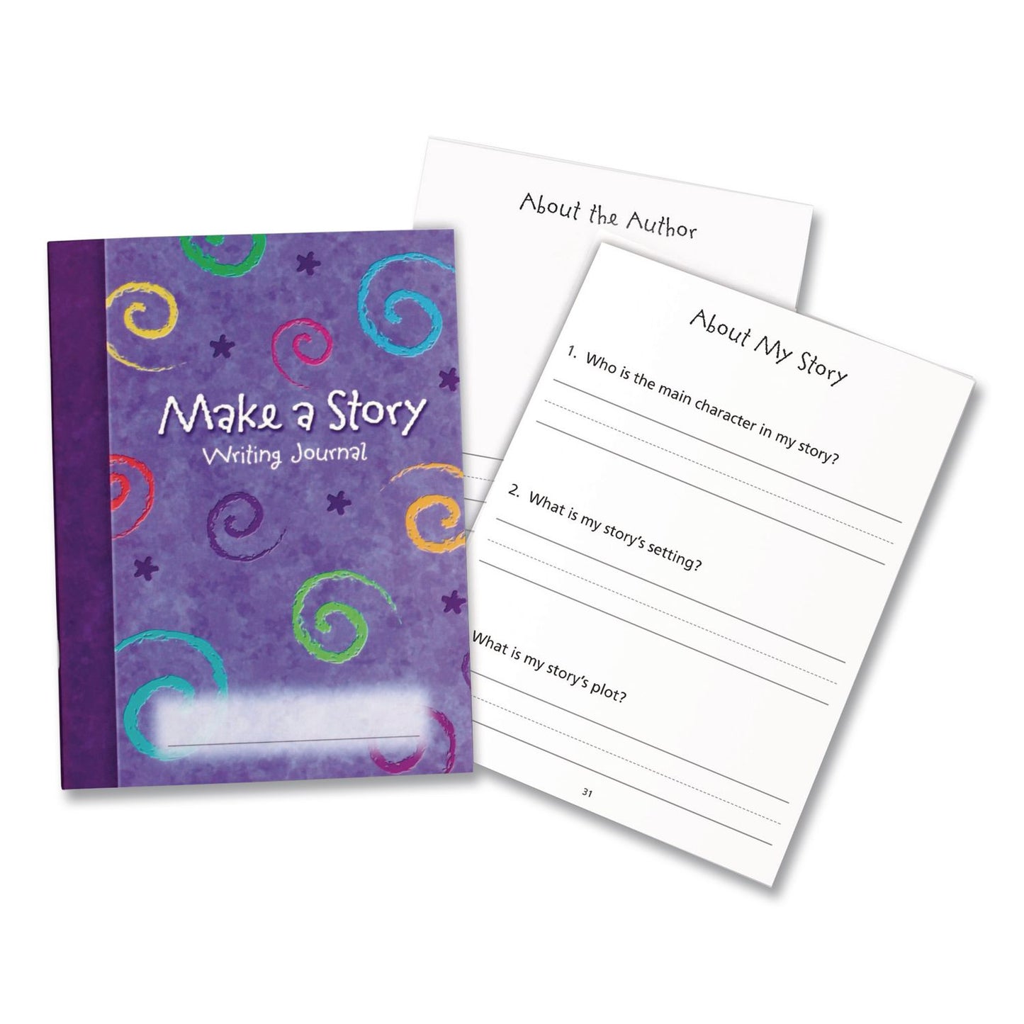 Learning Resources® Make-a-Story Journal, Manuscript Format, Blue Cover, (32) 9 x 7 Sheets, 10 Journals (LRNLER3469)