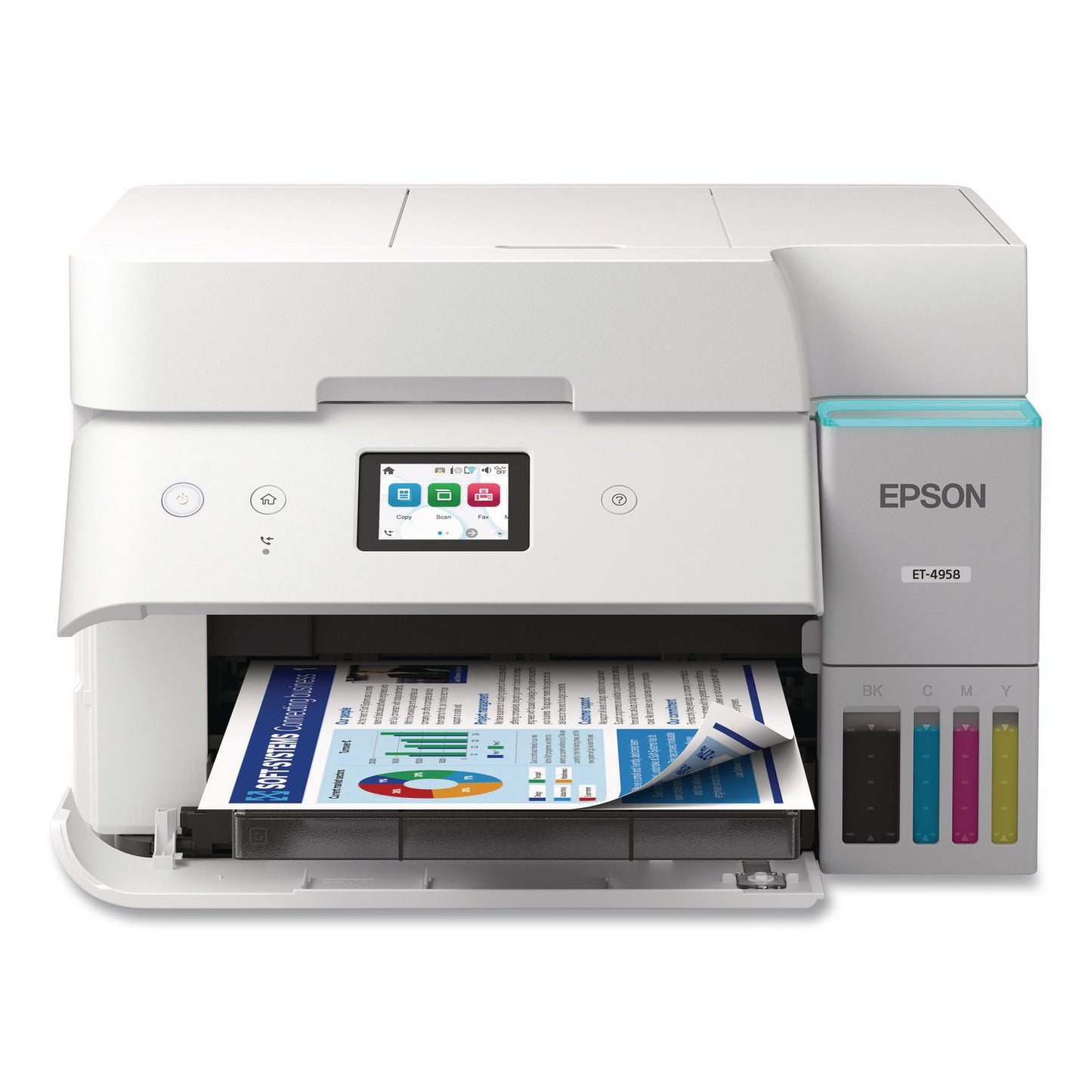 Epson® EcoTank ET-4958 Wireless AIO Color Supertank Printer, Copy/Fax/Print/Scan (EPSC11CL40203)