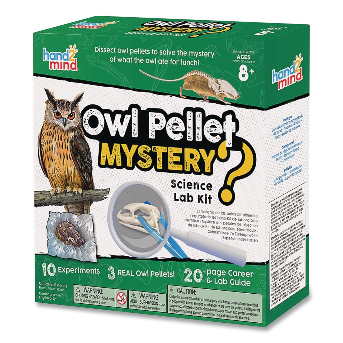 hand2mind® Owl Pellet Mystery Science Lab Kit, Grades 3 to 8 (HDM90738)