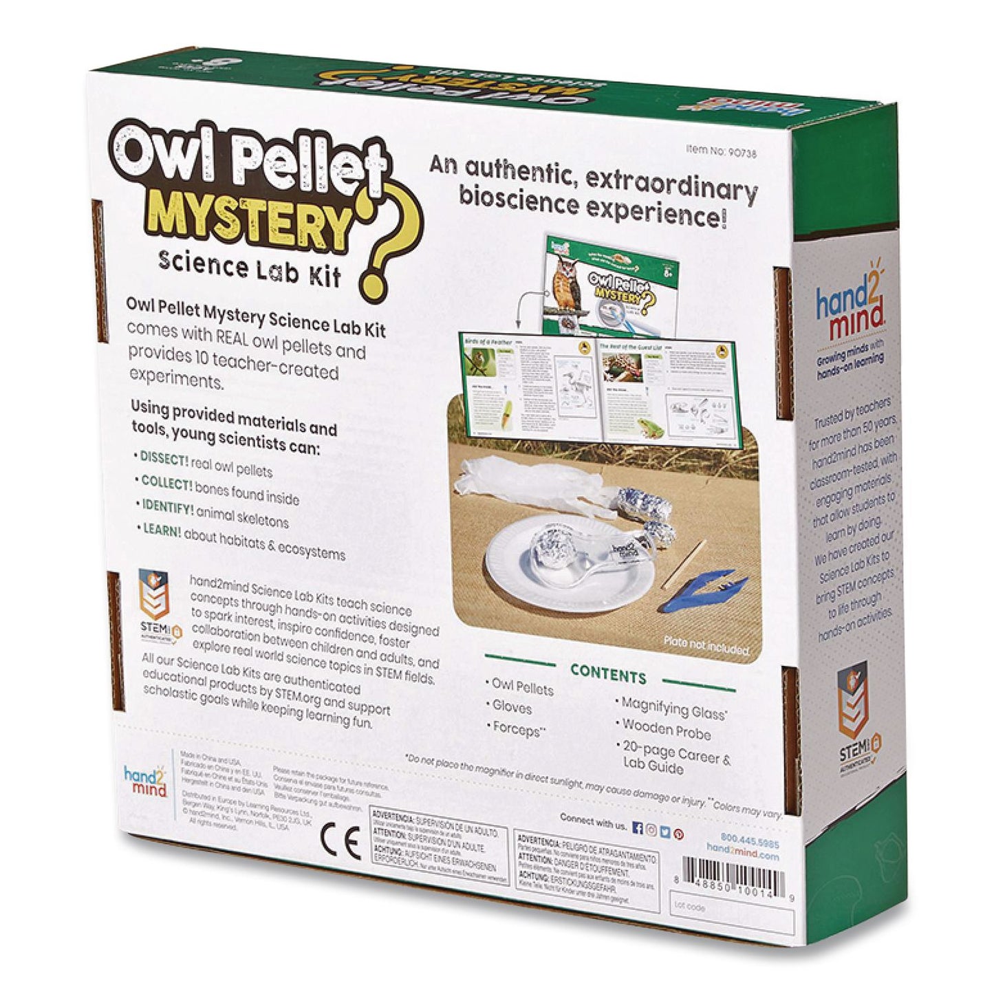 hand2mind® Owl Pellet Mystery Science Lab Kit, Grades 3 to 8 (HDM90738)
