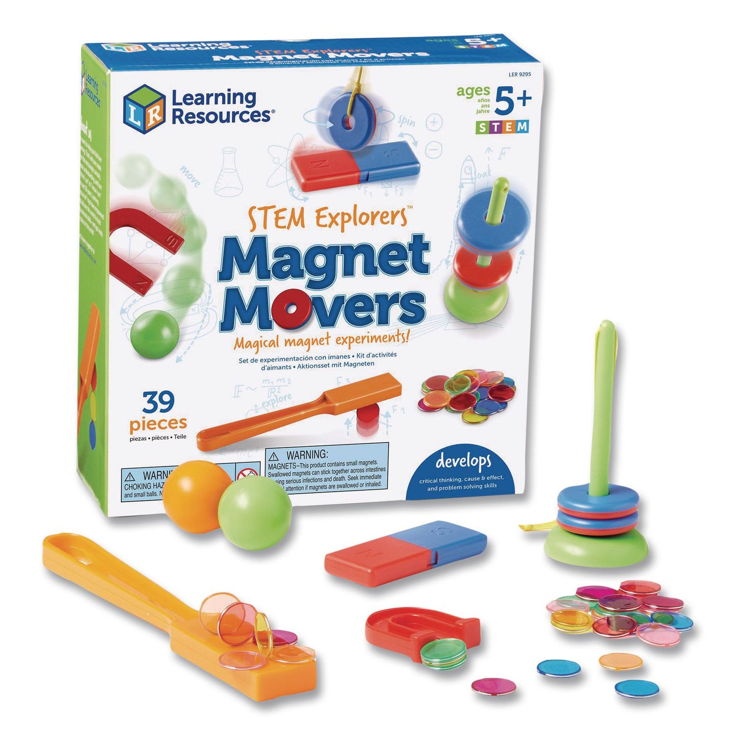 Learning Resources® STEM Explorers Magnet Movers, Grades K to 2, 39 Pieces (LRNLER9295)