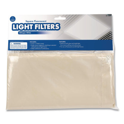 Educational Insights® Fluorescent Light Filter Covers, Square, 2 ft x 2 ft, Whisper White, 4 Covers (EII1237)